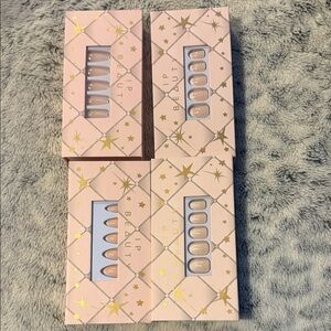 Pink and Gold Star Nail Set